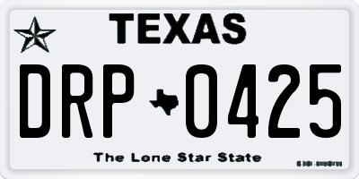 TX license plate DRP0425