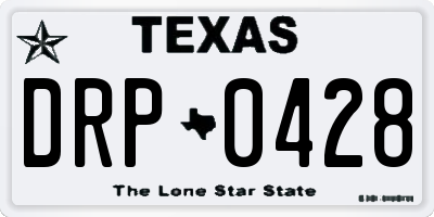 TX license plate DRP0428