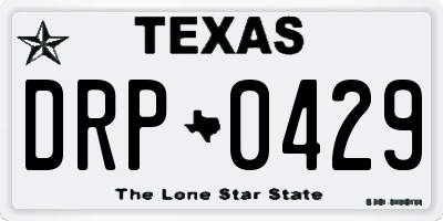TX license plate DRP0429