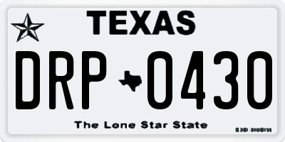 TX license plate DRP0430