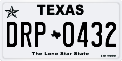 TX license plate DRP0432