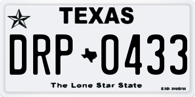 TX license plate DRP0433