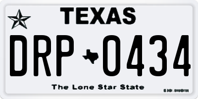 TX license plate DRP0434