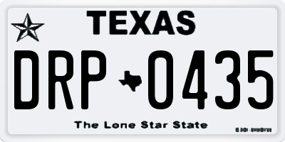 TX license plate DRP0435