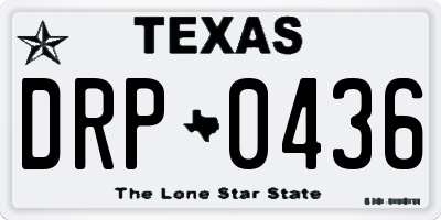 TX license plate DRP0436