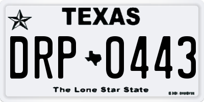 TX license plate DRP0443
