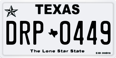TX license plate DRP0449
