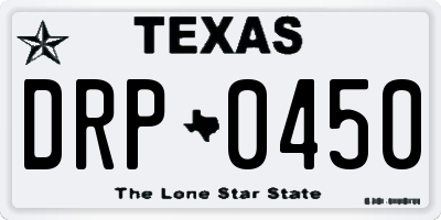 TX license plate DRP0450
