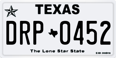 TX license plate DRP0452