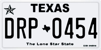 TX license plate DRP0454