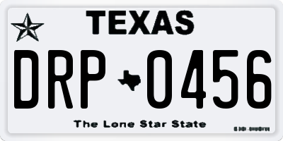 TX license plate DRP0456