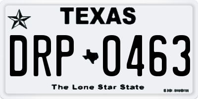 TX license plate DRP0463