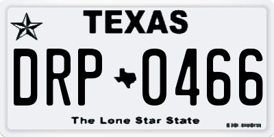 TX license plate DRP0466