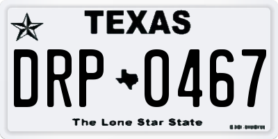 TX license plate DRP0467