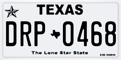TX license plate DRP0468