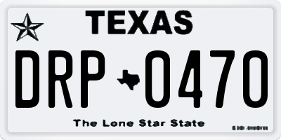 TX license plate DRP0470