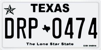 TX license plate DRP0474