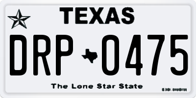 TX license plate DRP0475