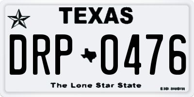 TX license plate DRP0476
