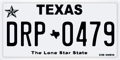 TX license plate DRP0479