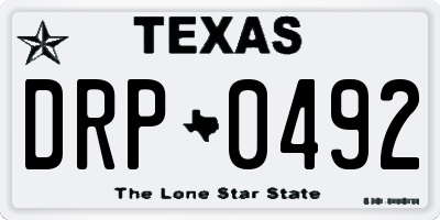 TX license plate DRP0492