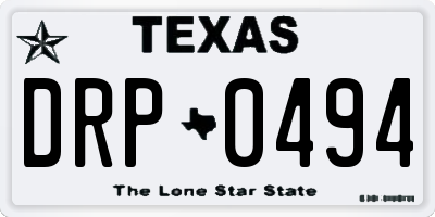 TX license plate DRP0494
