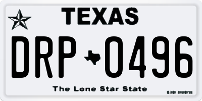 TX license plate DRP0496