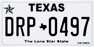 TX license plate DRP0497