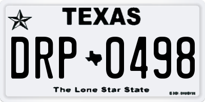 TX license plate DRP0498