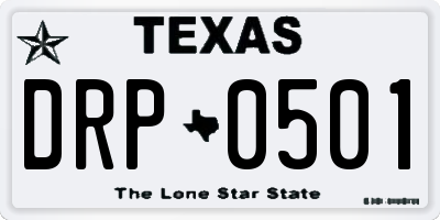 TX license plate DRP0501