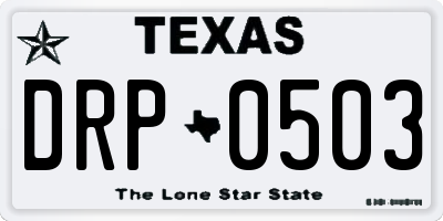 TX license plate DRP0503