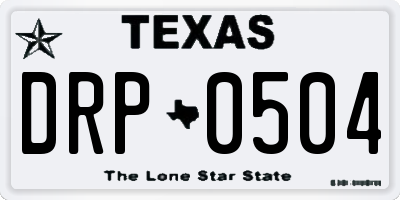 TX license plate DRP0504