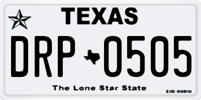TX license plate DRP0505
