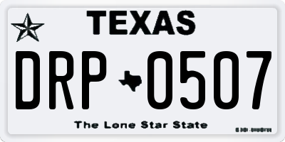 TX license plate DRP0507