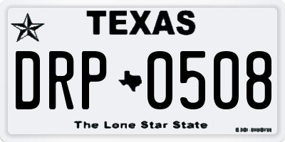 TX license plate DRP0508