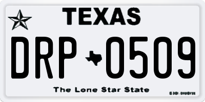 TX license plate DRP0509