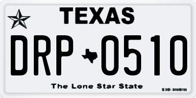 TX license plate DRP0510