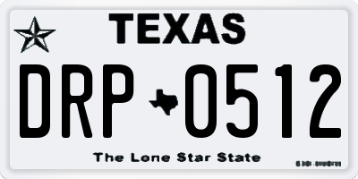 TX license plate DRP0512