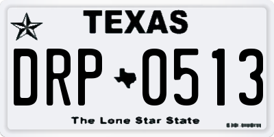 TX license plate DRP0513