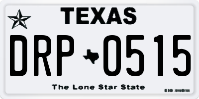 TX license plate DRP0515