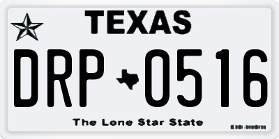 TX license plate DRP0516