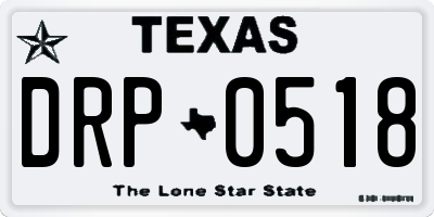 TX license plate DRP0518