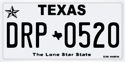 TX license plate DRP0520