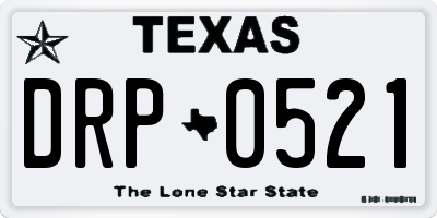 TX license plate DRP0521