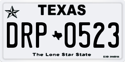 TX license plate DRP0523