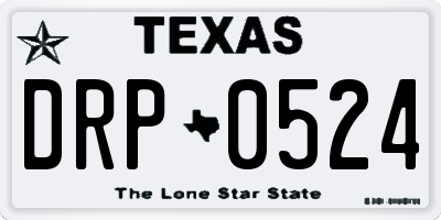 TX license plate DRP0524