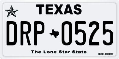 TX license plate DRP0525