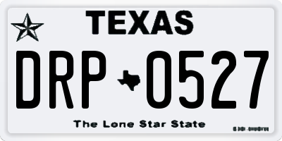 TX license plate DRP0527