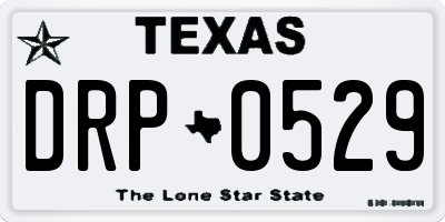 TX license plate DRP0529