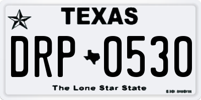 TX license plate DRP0530